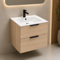Floating Vanity - Modern, 24 Inch, Brown Oak