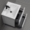 White Wall Mounted Small Bathroom Vanity, Modern, 26 Inch