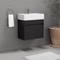 Small Black Vanity, Floating, Modern, 24 Inch