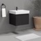 Black Bathroom Vanity, Floating, 24 Inch, Modern