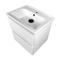 White Wall Mounted Small Bathroom Vanity, Modern, 26 Inch