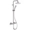 Chrome Thermostatic Exposed Pipe Shower System with 8 Inch Rain Shower Head and Hand Shower
