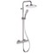 Thermostatic Exposed Pipe Shower System with 10 Inch Rain Shower Head and Hand Shower