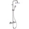 Chrome Thermostatic Exposed Pipe Shower System with 8 Inch Rain Shower Head and Hand Shower