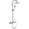 Thermostatic Exposed Pipe Shower System with 10 Inch Rain Shower Head and Hand Shower