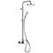 Chrome Exposed Pipe Shower System with 8 Inch Rain Shower Head and Hand Shower