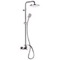 Chrome Exposed Pipe Shower System with 8 Inch Rain Shower Head and Hand Shower