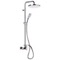 Chrome Exposed Pipe Shower System with 10 Inch Rain Shower Head and Hand Shower