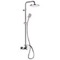 Chrome Exposed Pipe Shower System with 8 Inch Rain Shower Head and Hand Shower