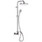 Chrome Exposed Pipe Shower System with 10 Inch Rain Shower Head and Hand Shower