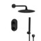 Matte Black Thermostatic Shower System with Handheld, Rain Shower Head, Shower Faucet Set