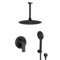 Matte Black Ceiling Rain Shower System with Handheld, Rainfall Shower Head, Shower Faucet Set