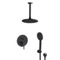 Matte Black Ceiling Rain Shower System with Handheld, Rainfall Shower Head, Shower Faucet Set