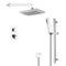 Thermostatic Rain Shower System with Handheld, Rain Shower Head, Shower Faucet Set