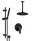 Matte Black Ceiling Rain Shower System with Handheld, Rainfall Shower Head, Shower Faucet Set