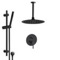 Matte Black Ceiling Rain Shower System with Handheld, Rainfall Shower Head, Shower Faucet Set