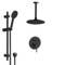 Matte Black Ceiling Rain Shower System with Handheld, Rainfall Shower Head, Shower Faucet Set