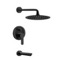 Matte Black Tub and Shower Faucet Set