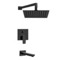 Matte Black Tub and Shower Faucet Set