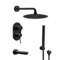 Matte Black Tub and Shower Faucet Set with Handheld, Rain Shower Head