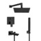 Matte Black Tub and Shower Faucet Set with Handheld, Rain Shower Head