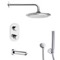 Thermostatic Tub and Shower Faucet Set with Handheld and Rain Shower Head