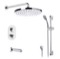 Thermostatic Tub and Shower Faucet Set with Handheld and Rain Shower Head