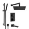 Matte Black Thermostatic Tub and Shower Faucet Set with Handheld
