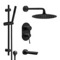 Matte Black Tub and Shower Faucet Set with Handheld, Rain Shower Head