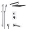 Thermostatic Tub and Shower Faucet Set with Handheld and Rain Shower Head