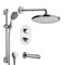 Thermostatic Tub and Shower Faucet Set with Handheld and Rain Shower Head