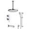 Tub and Shower Faucet Set with Handheld and Ceiling Rain Shower Head