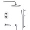 Thermostatic Tub and Shower Faucet Set with Handheld and Rain Shower Head