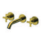 Brushed Gold Wall Mounted Widespread Bathroom Faucet