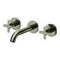 Brushed Nickel Wall Mounted Widespread Bathroom Faucet