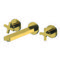 Brushed Gold Wall Mounted Widespread Bathroom Faucet