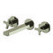Brushed Nickel Wall Mounted Widespread Bathroom Faucet