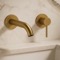 Brushed Gold Single Handle Wall Mounted Bathroom Faucet