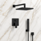 Matte Black Rain Shower System with Handheld, Rain Shower Head, Shower Faucet Set