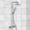 Chrome Thermostatic Exposed Pipe Shower System with 8 Inch Rain Shower Head and Hand Shower