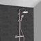 Chrome Thermostatic Exposed Pipe Shower System with 8 Inch Rain Shower Head and Hand Shower