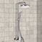 Chrome Exposed Pipe Shower System with 10 Inch Rain Shower Head and Hand Shower