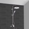 Chrome Exposed Pipe Shower System with 10 Inch Rain Shower Head and Hand Shower
