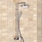 Chrome Exposed Pipe Shower System with 8 Inch Rain Shower Head and Hand Shower