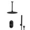 Matte Black Ceiling Thermostatic Shower System with Handheld, Rain Shower Head, Shower Faucet Set