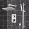 Thermostatic Rain Shower System with Handheld, Rain Shower Head, Shower Faucet Set
