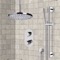 Thermostatic Ceiling Rain Shower System with Handheld, Rain Shower Head, Shower Faucet Set