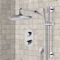 Thermostatic Rain Shower System with Handheld, Rain Shower Head, Shower Faucet Set