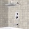 Thermostatic Tub and Shower Faucet Set with Rain Shower Head