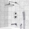 Thermostatic Tub and Shower Faucet Set with Handheld and Rain Shower Head